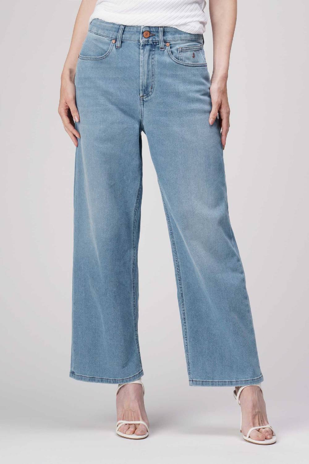 ﻿Jeckerson Jasmine - Pantalone 5 tasche palazzo in denim tri-blend Online