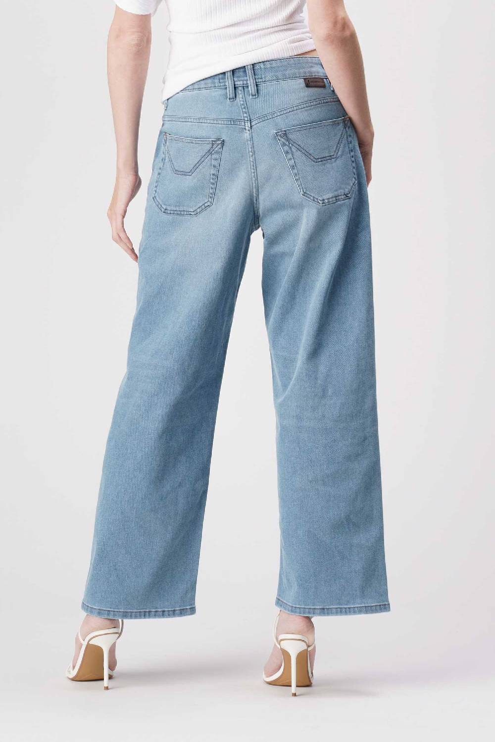 ﻿Jeckerson Jasmine - Pantalone 5 tasche palazzo in denim tri-blend Online