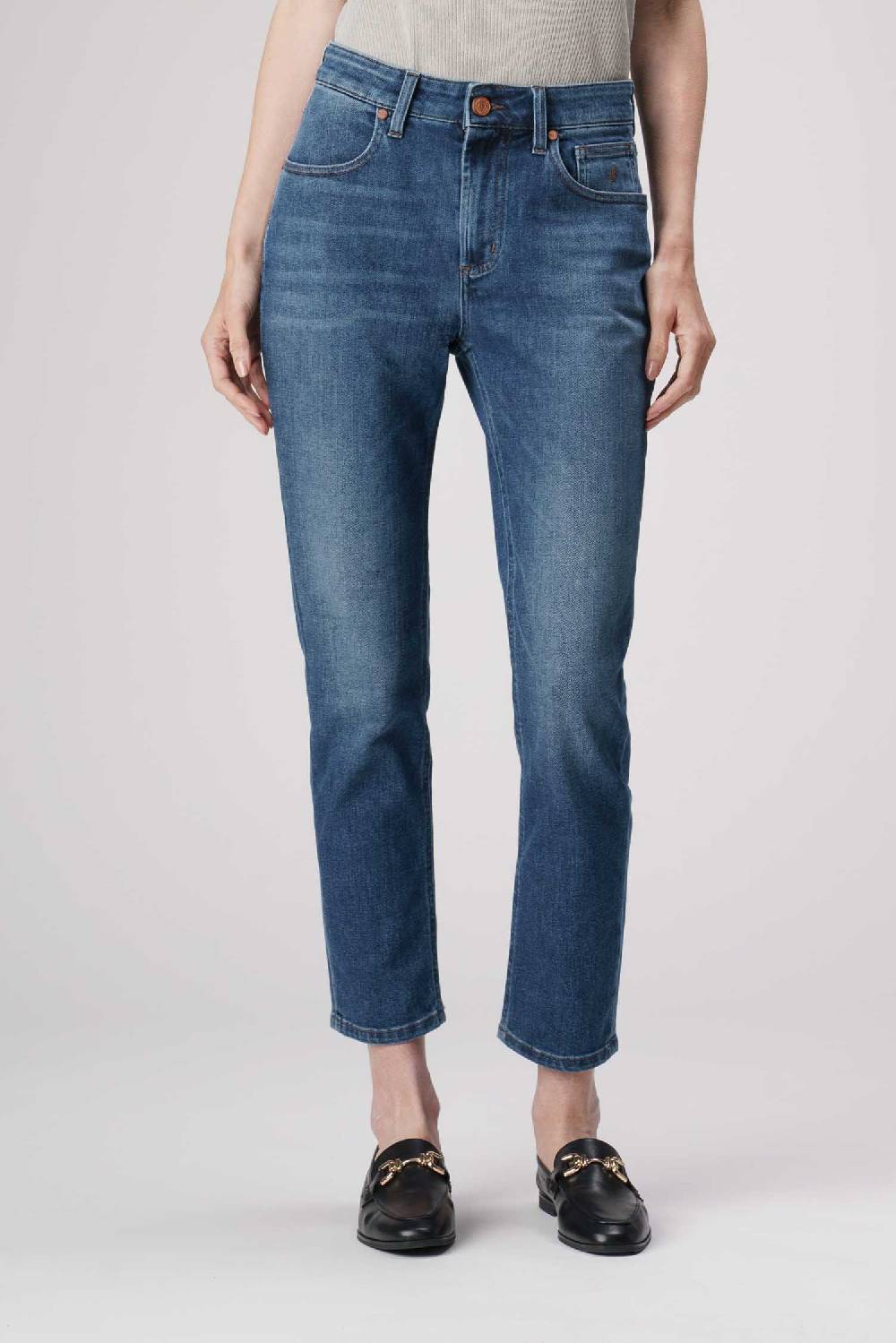 Jeckerson Jacqueline - Pantalone 5 tasche in denim tri-blend blu scuro Outlet