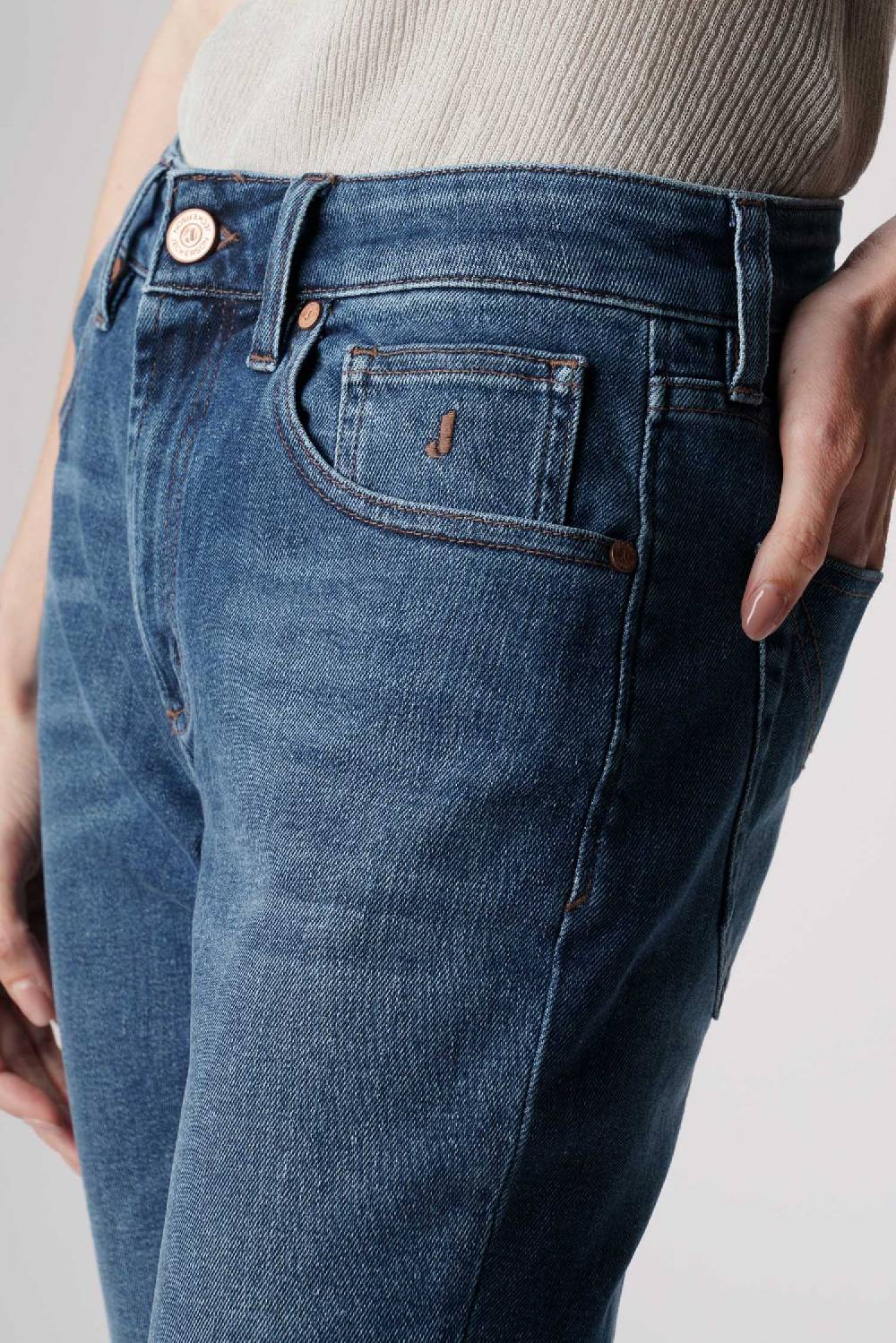 Jeckerson Jacqueline - Pantalone 5 tasche in denim tri-blend blu scuro Outlet