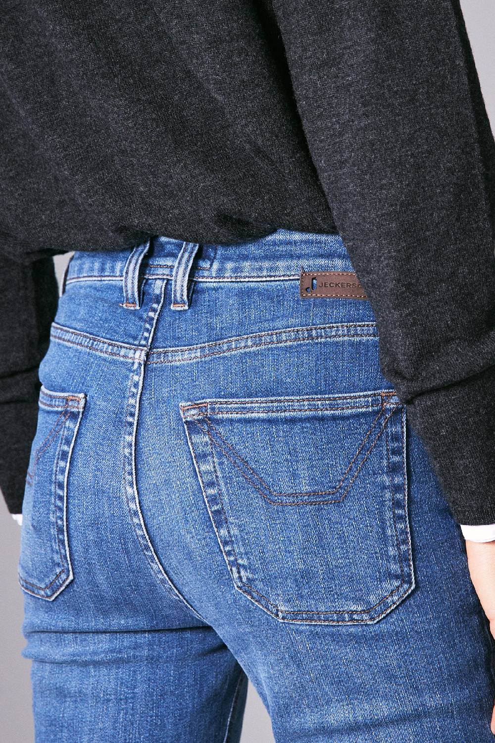 Jeckerson 5 tasche skinny in denim blu medio In Vendita