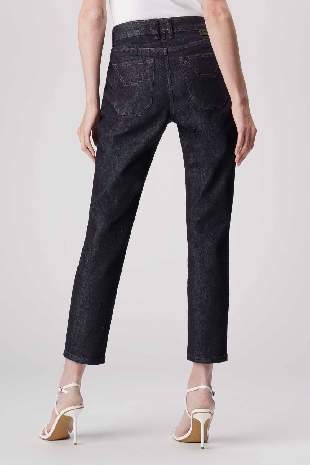 Jeckerson Jacqueline - Pantalone 5 tasche in denim tri-blend blu rinse Vendita Economica