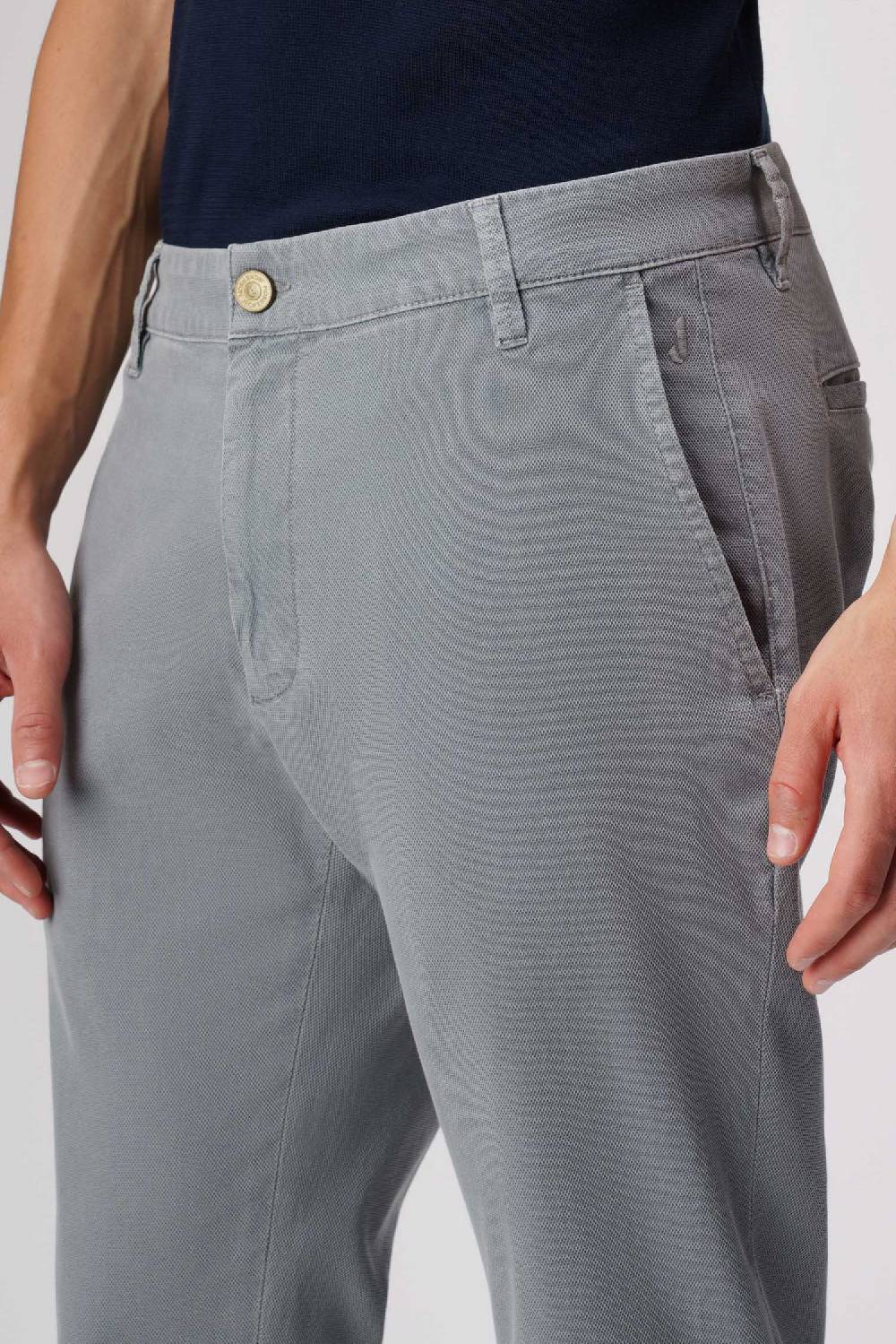 Jeckerson Jack- Pantalone chino con tasca americana in armatura raso grigio scuro Vendite Flash