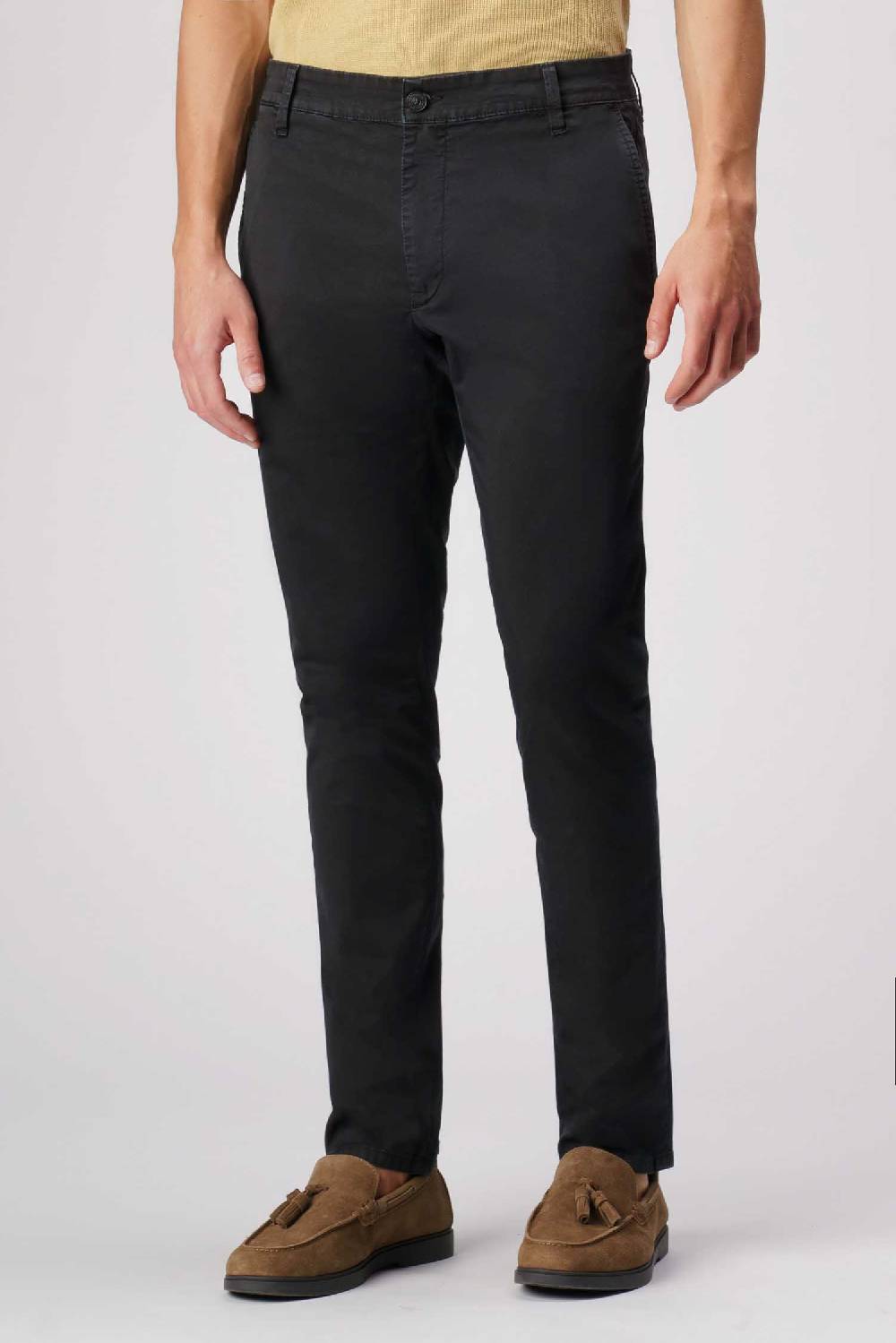 Jeckerson Jack- Pantalone chino con tasca americana in armatura raso nero Negozio