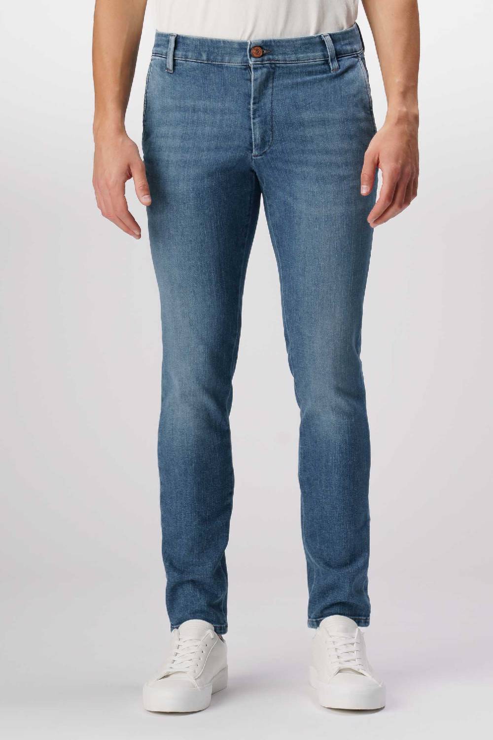 Jeckerson Jack- Pantalone chino in comfort denim blu medio Nuova