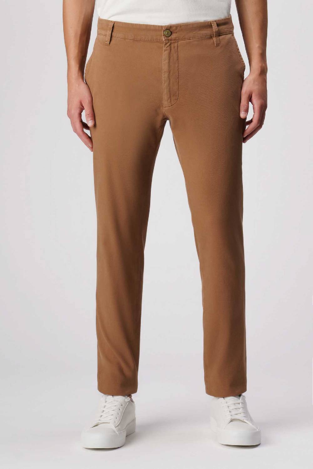 Jeckerson Jack- Pantalone chino slim fit in nido d'ape marrone chiaro Moda