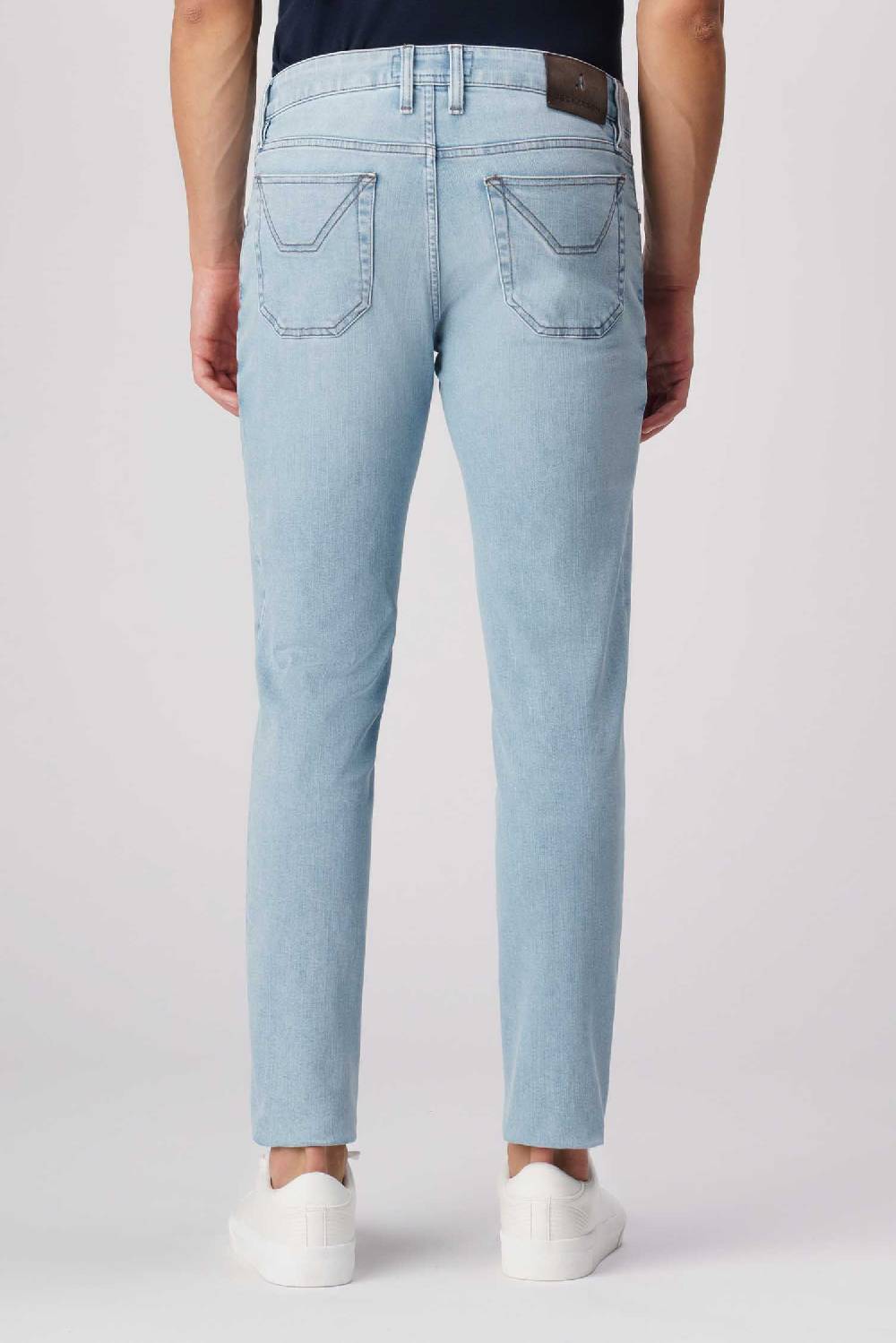Jeckerson James - Pantalone 5 tasche con toppa in comfort denim blu chiaro 2025
