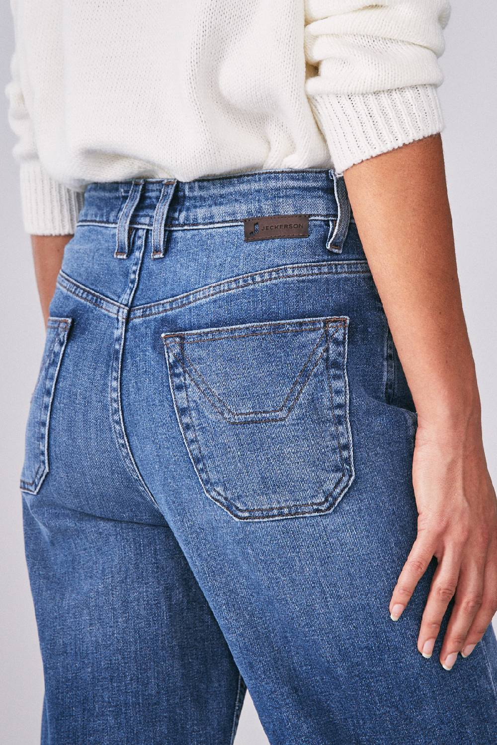 Jeckerson 5 tasche palazzo in denim blu chiaro Italia