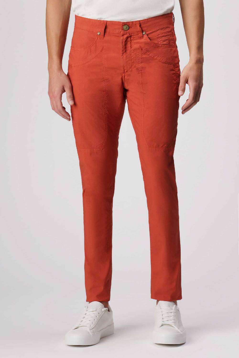 Jeckerson John - Pantalone 5 tasche con toppa arancio scuro Promozione