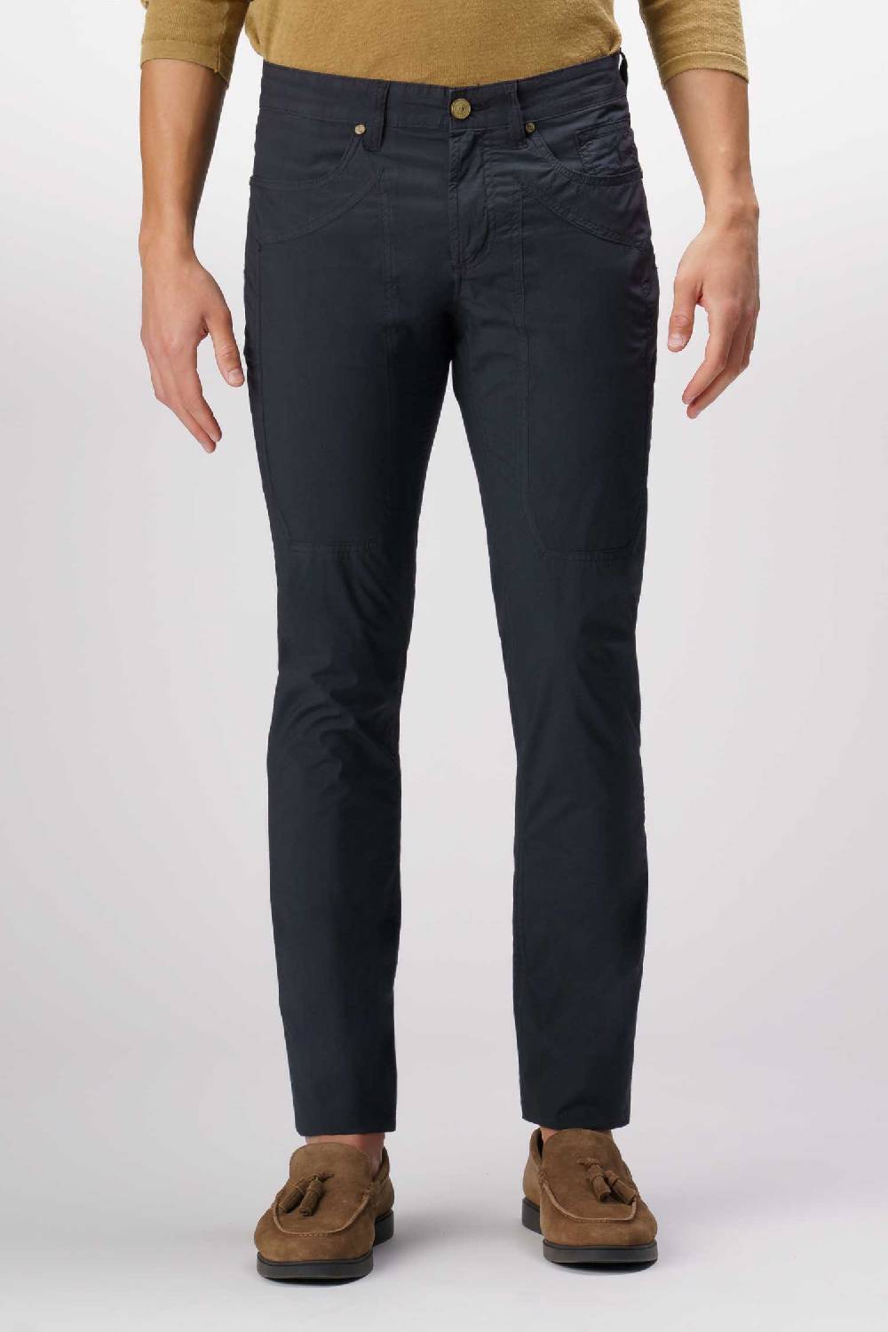 Jeckerson John - Pantalone 5 tasche con toppa blu scuro Pezzi Unici