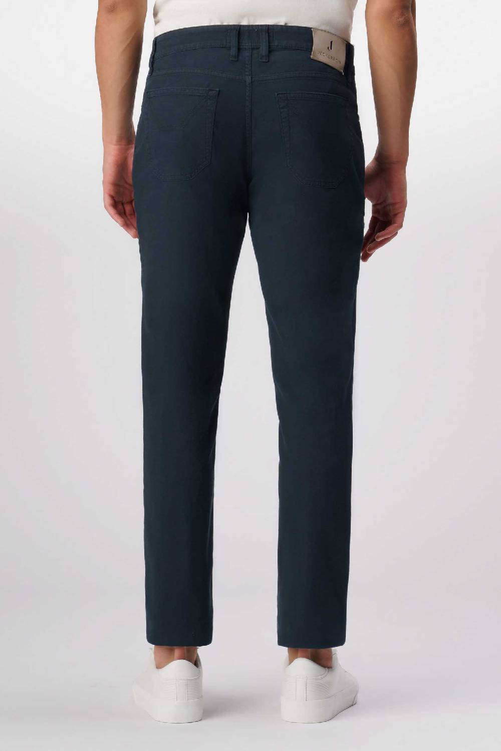 Jeckerson John - Pantalone 5 tasche con toppa in nido d'ape blu scuro Qualità Garantita