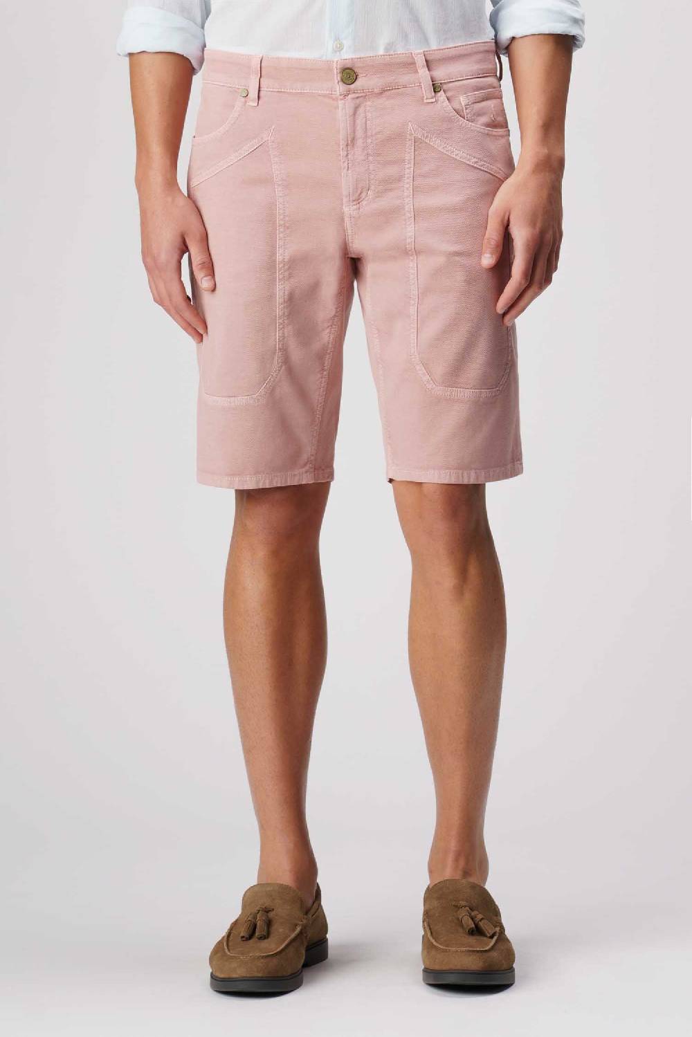 Jeckerson Jayden - Bermuda con toppa in nido d'ape rosa chiaro Offerta