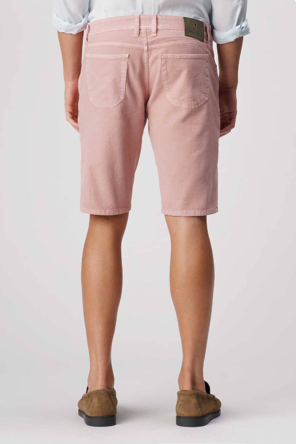 Jeckerson Jayden - Bermuda con toppa in nido d'ape rosa chiaro Offerta