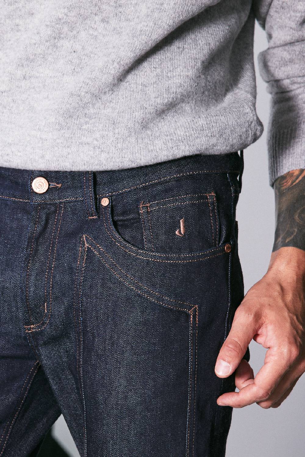 Jeckerson Pantalone 5 tasche con toppa in denim Outlet