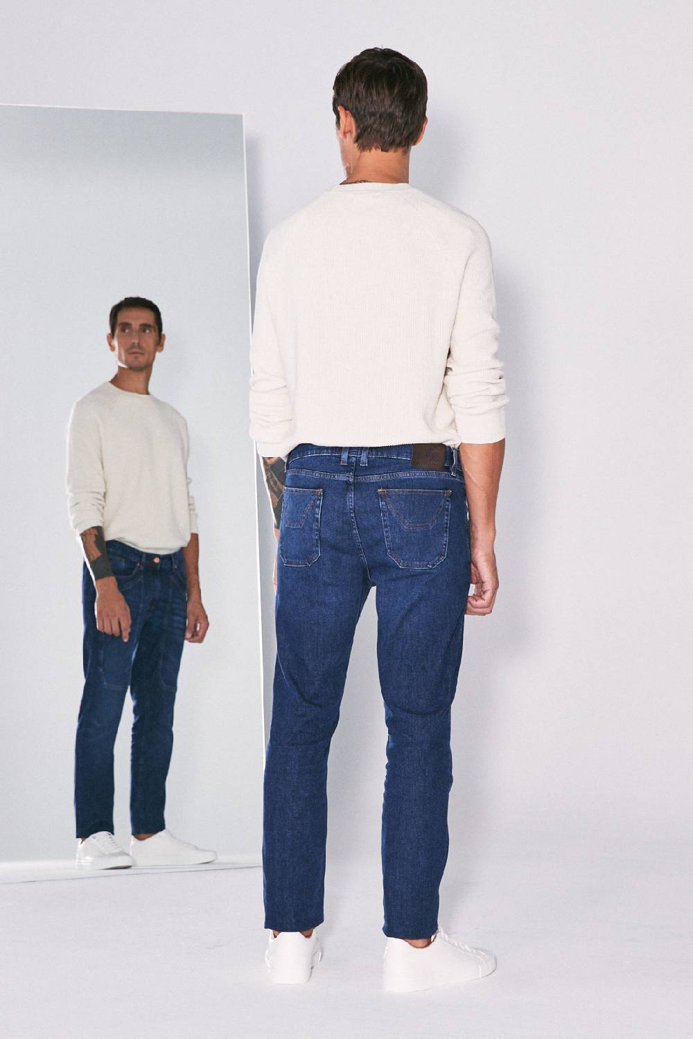 Jeckerson Pantalone 5 tasche con toppa in denim Outlet