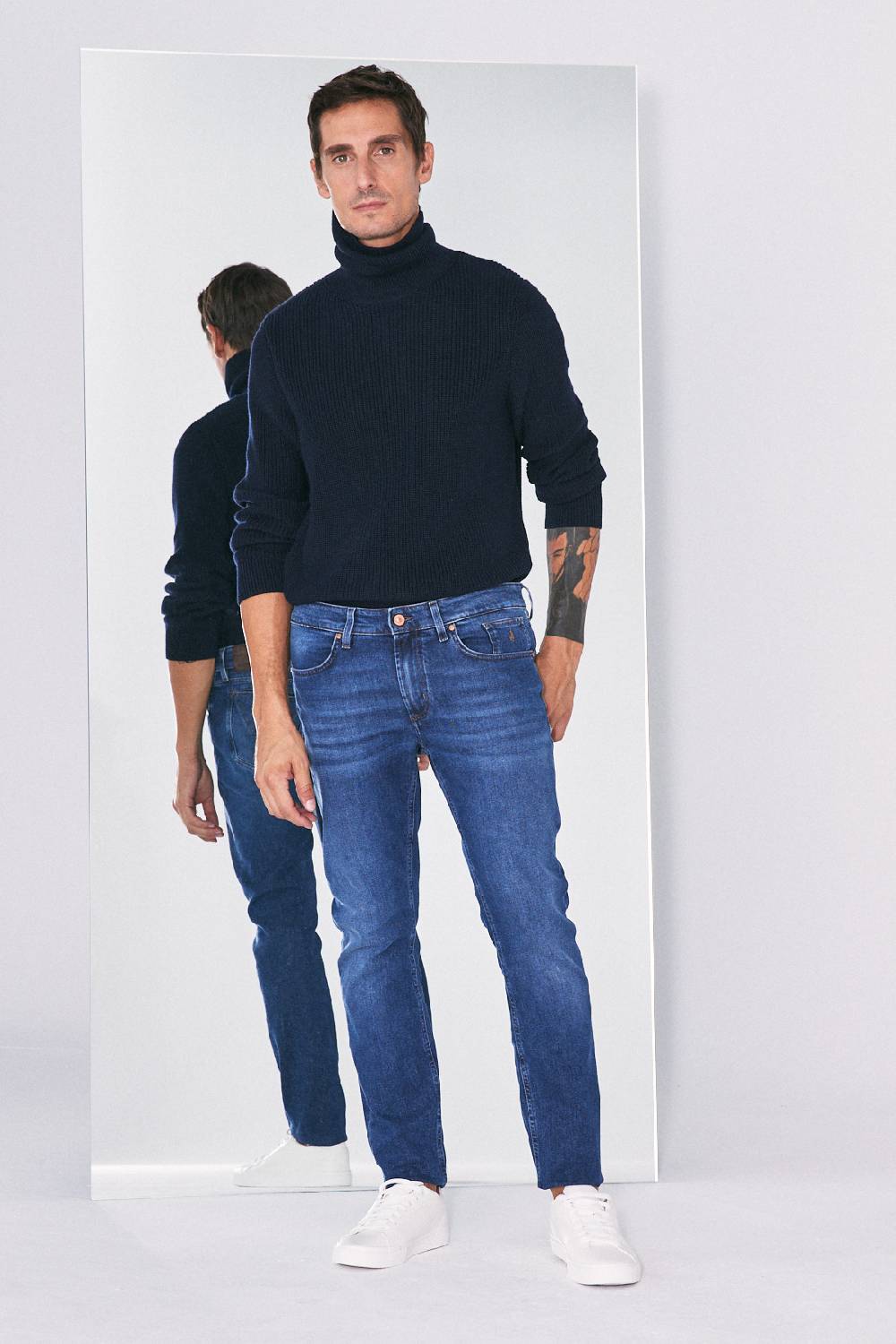 Jeckerson Pantalone 5 tasche slim fit in denim Saldi