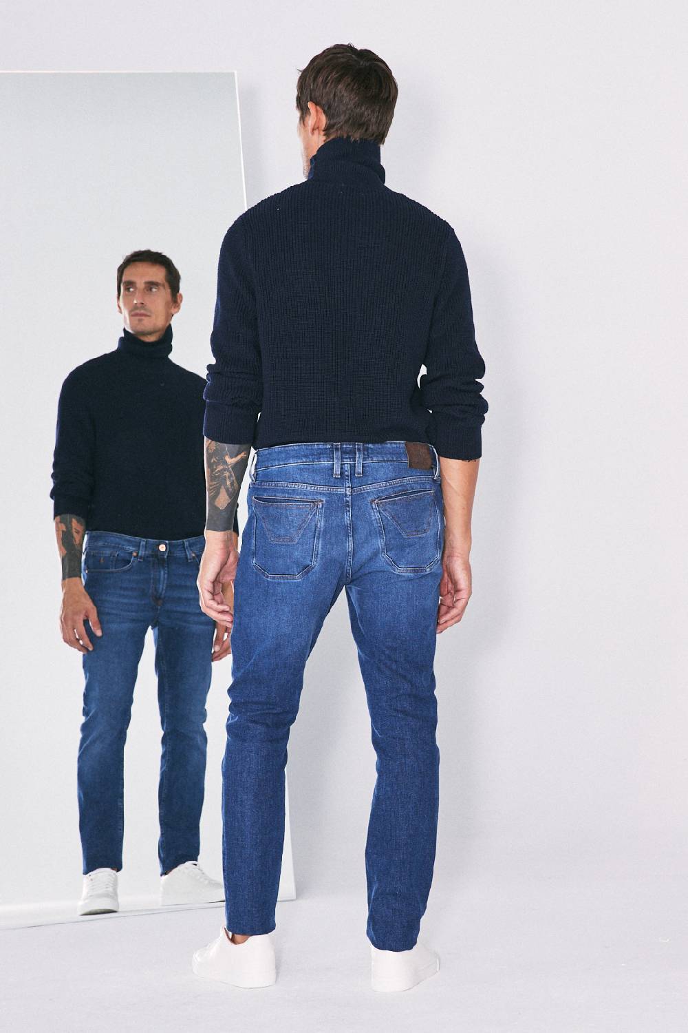 Jeckerson Pantalone 5 tasche slim fit in denim Saldi