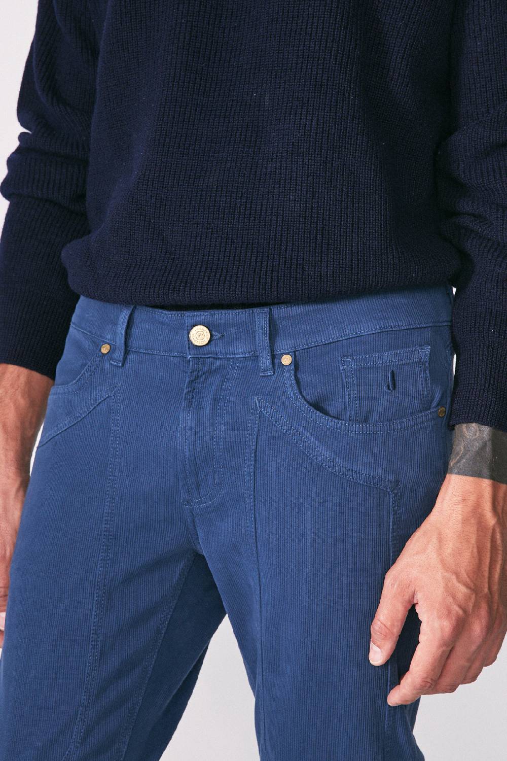 Jeckerson Pantalone in cotè de cheval slim fit con toppa Offerte