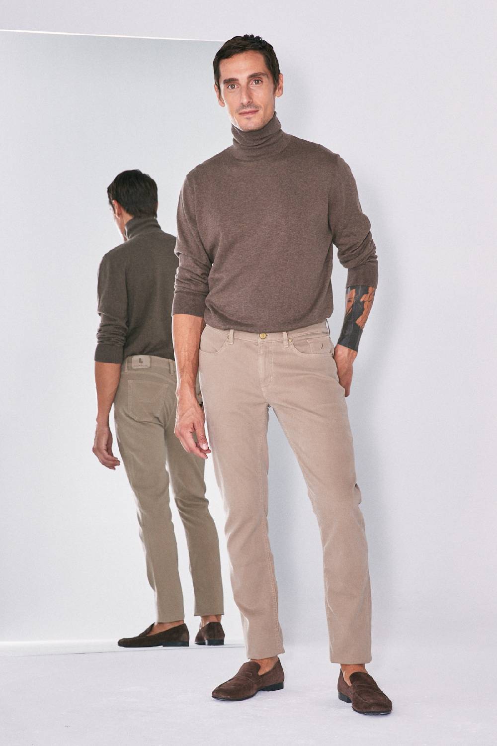 Jeckerson Pantalone slim fit in cotè de cheval Saldi Di Fabbrica