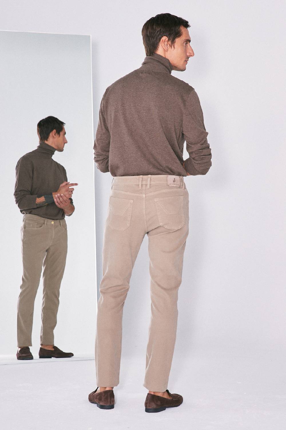 Jeckerson Pantalone slim fit in cotè de cheval Saldi Di Fabbrica