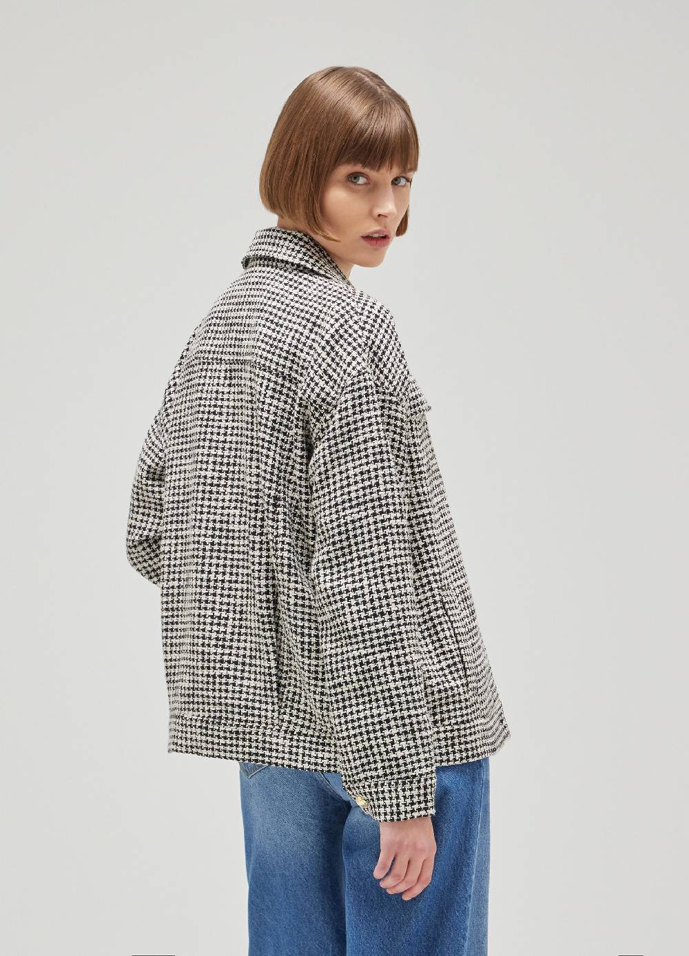LES COPAINSChore jacket motivo pied de poule 2025