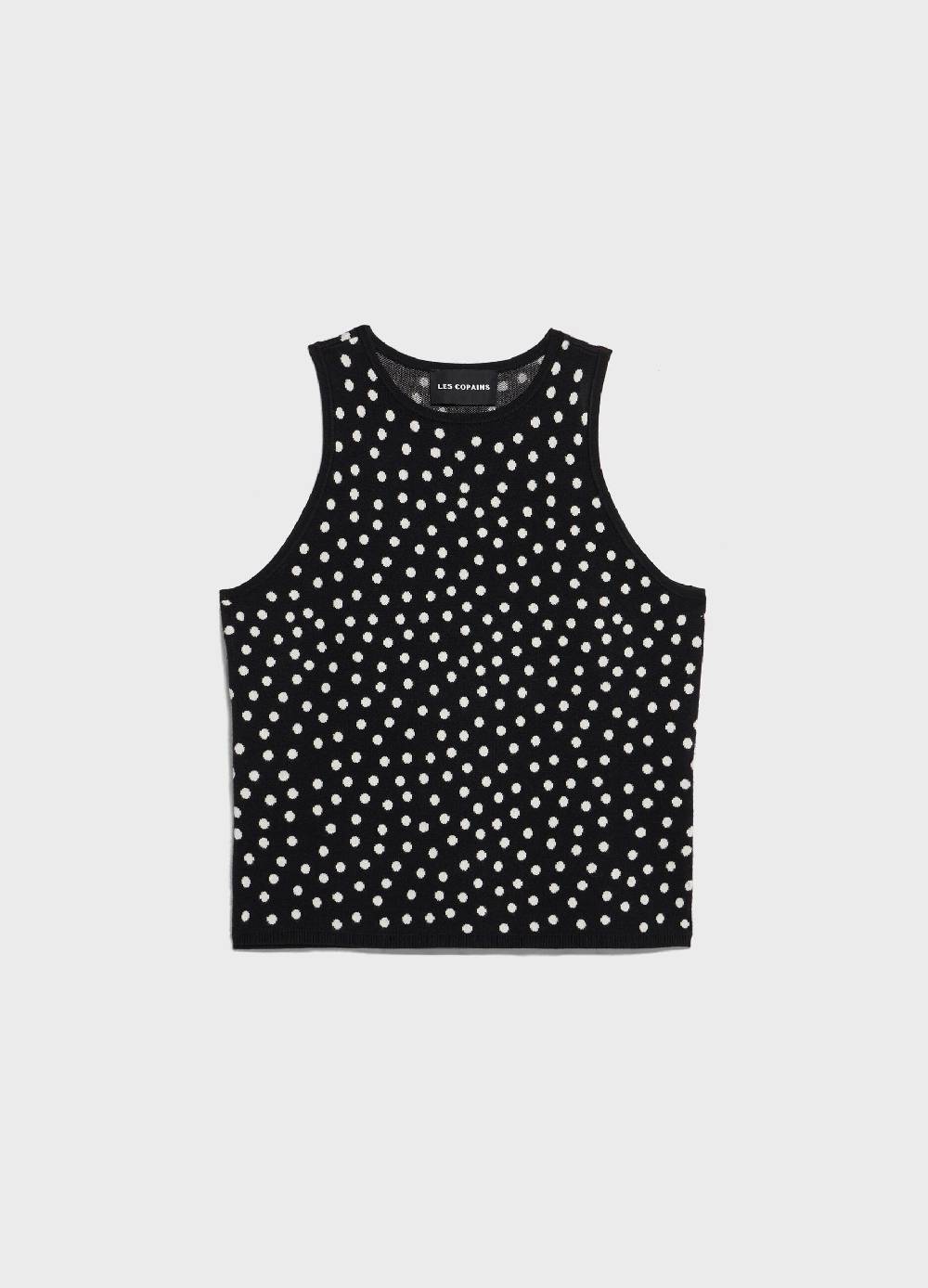 LES COPAINSTop smanicato a pois In Linea