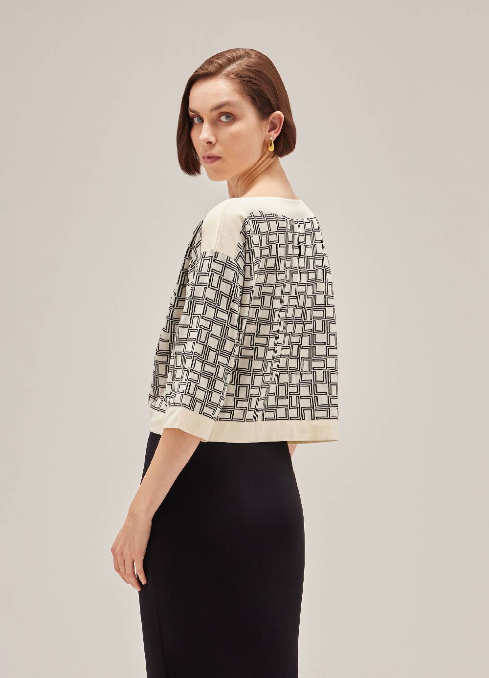 LES COPAINSMaglia tricot a maniche corte in puro cotone Shopping Online