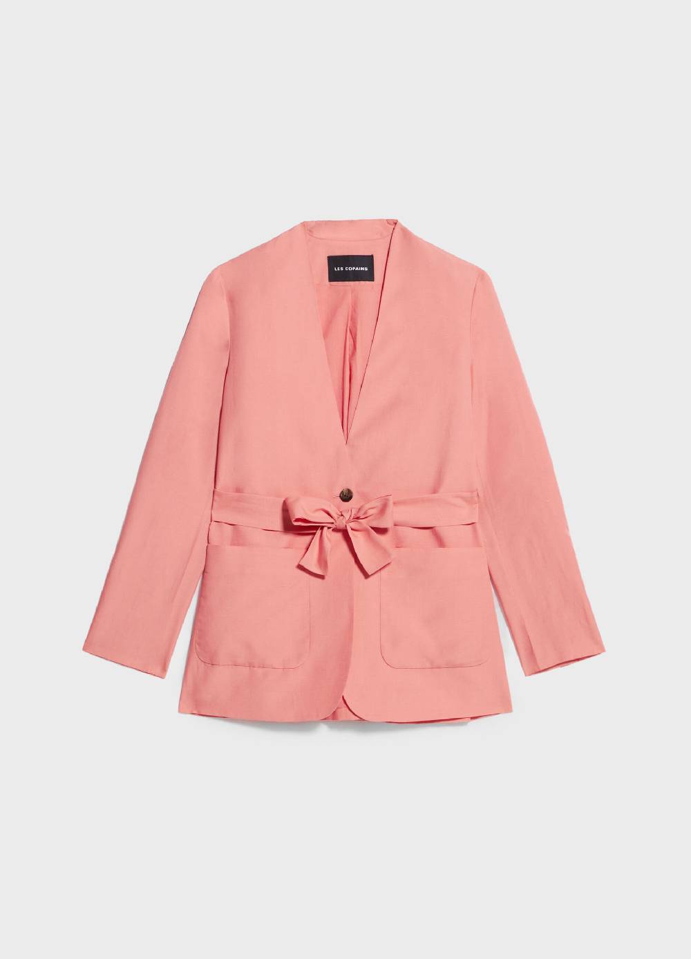 LES COPAINSBlazer misto lino con cintura Novità