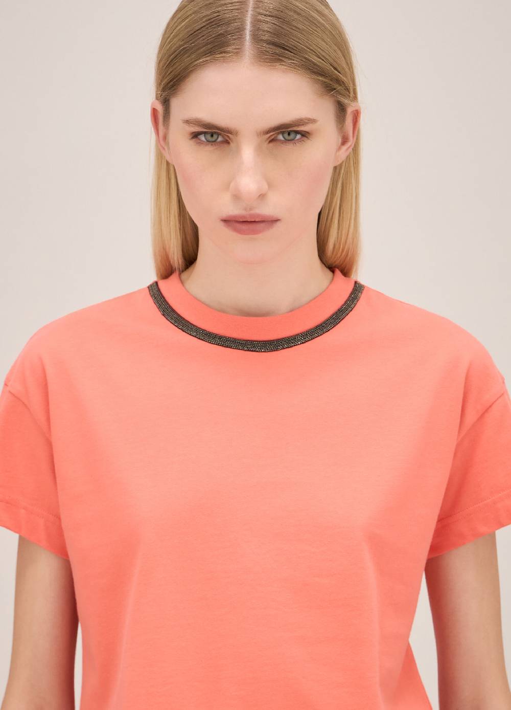 LES COPAINST-shirt in cotone con perline applicate Outlet