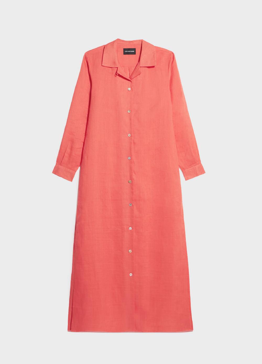 LES COPAINSMaxi abito a camicia in fibre naturali Offerte