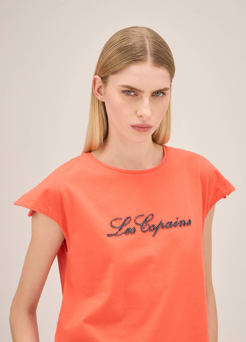 LES COPAINST-shirt con lettering ricamato Vendita Calda