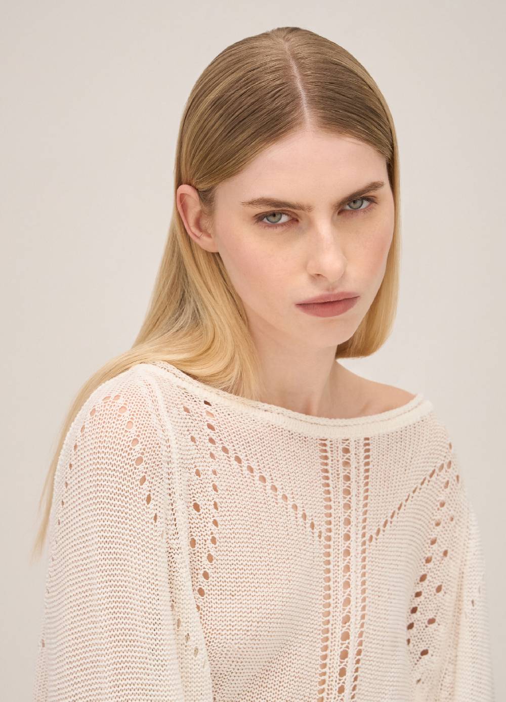 LES COPAINSMaglia tricot traforata In Saldo