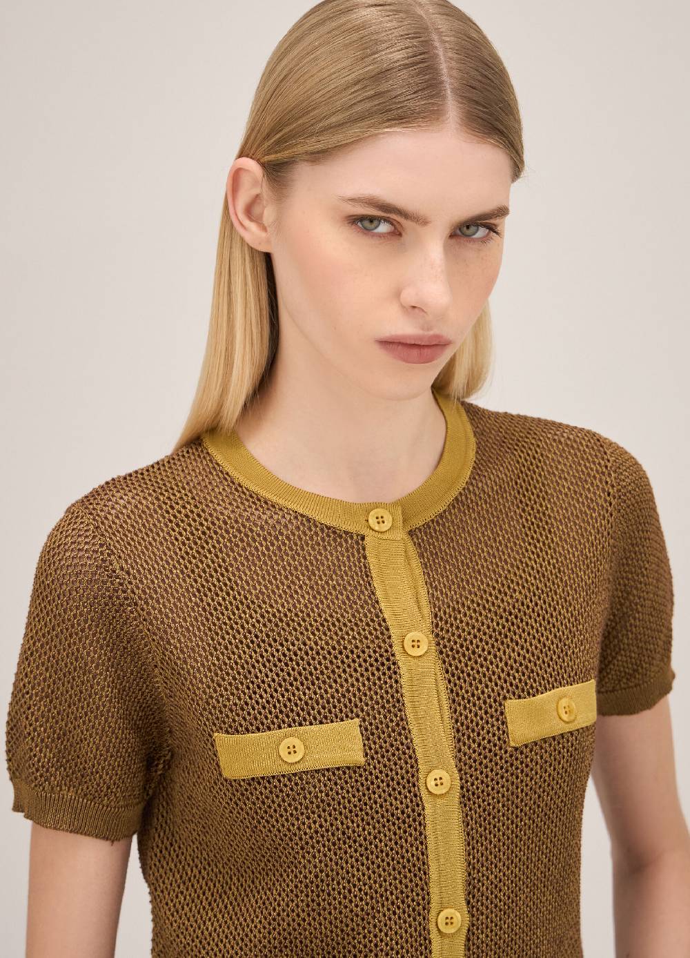 LES COPAINSCardigan tricot a maniche corte Promozione