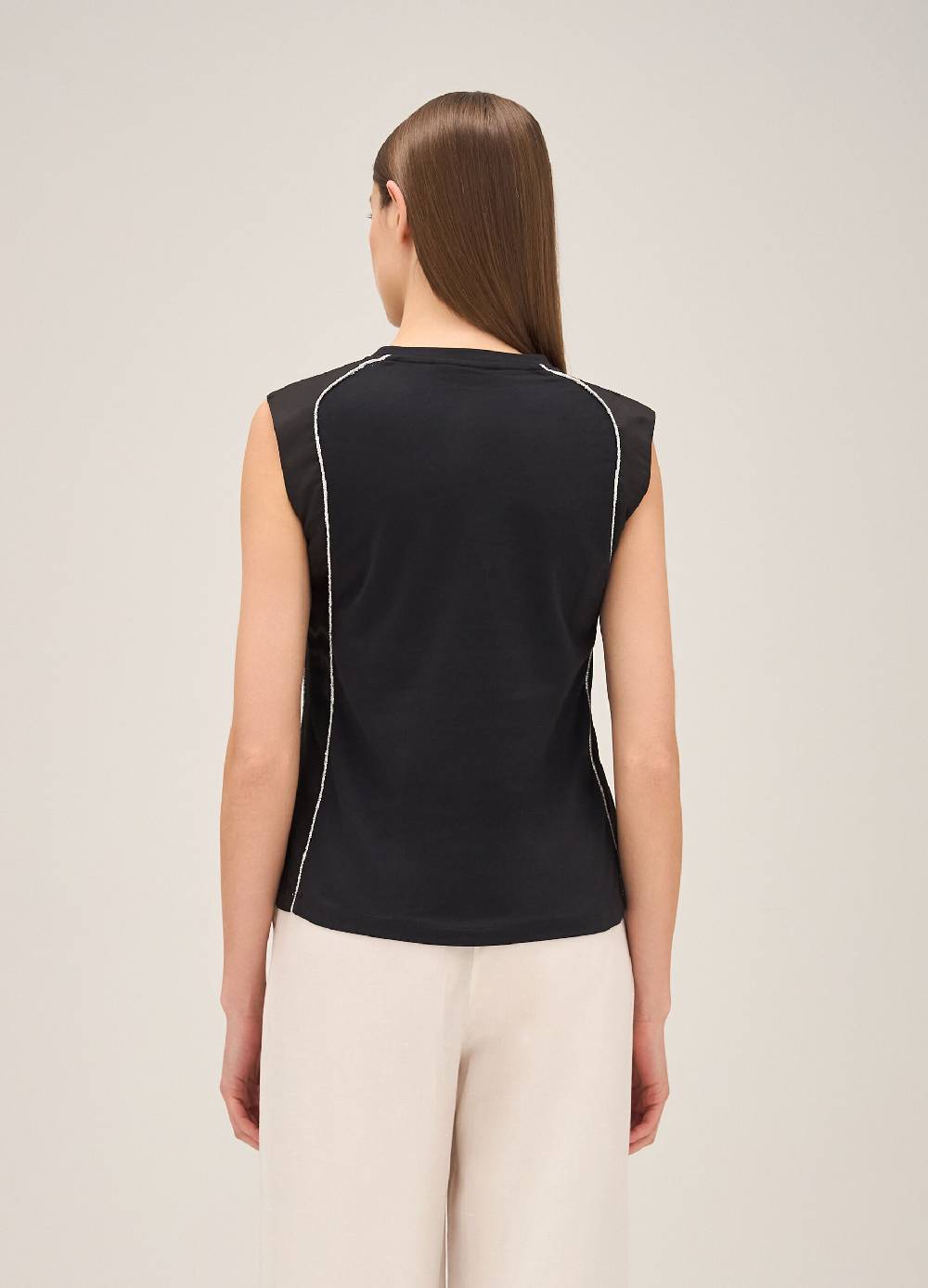 LES COPAINSTop in cotone con dettaglio glitter Negozi Online