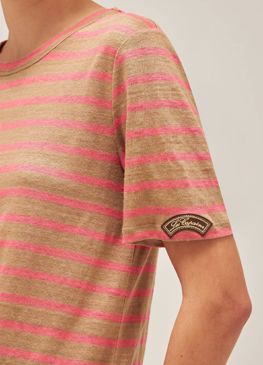 LES COPAINST-shirt a righe in lino Presa