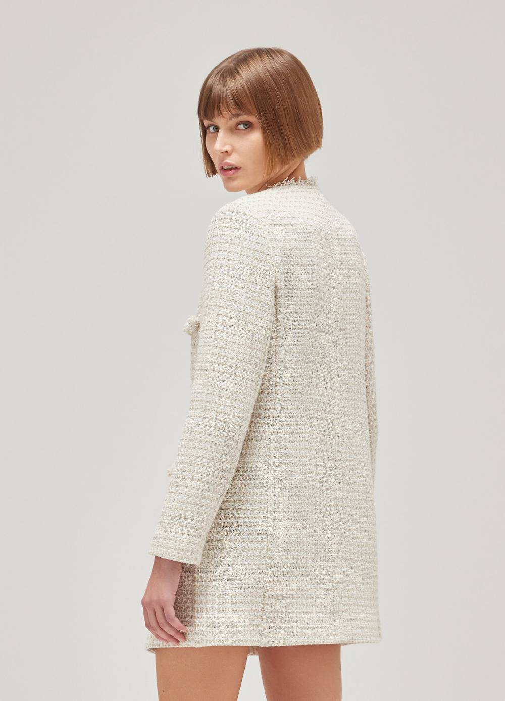 LES COPAINSBlazer lungo effetto tweed Sconto