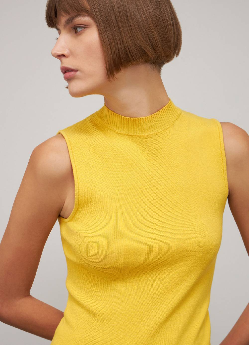 LES COPAINSTop tricot collo alto in misto viscosa Nuova