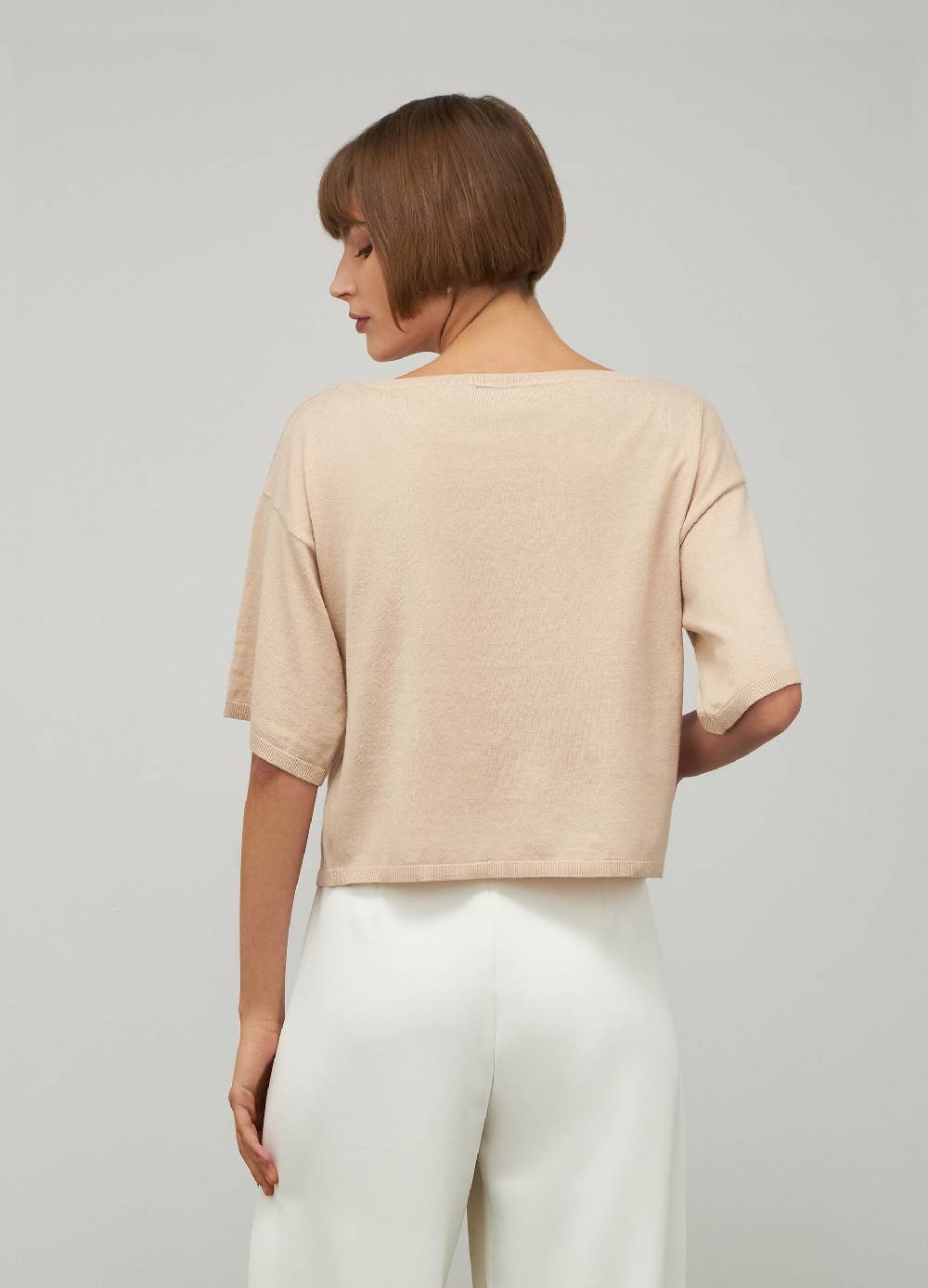 LES COPAINSMaglia tricot a maniche corte in seta e cotone Convenienza