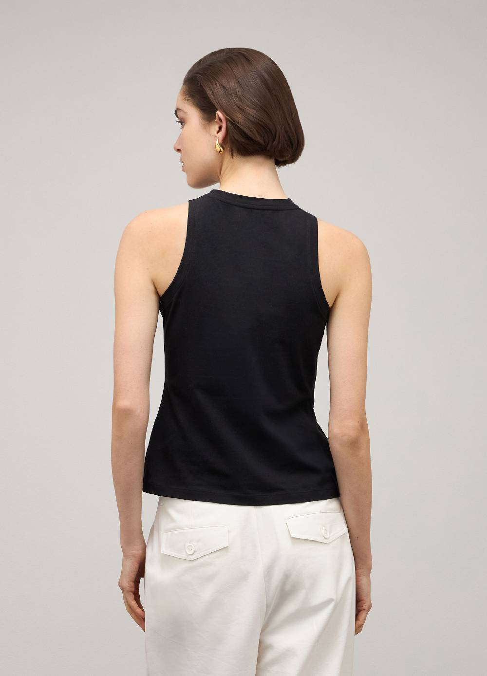LES COPAINSTop smanicato in cotone stretch Presa