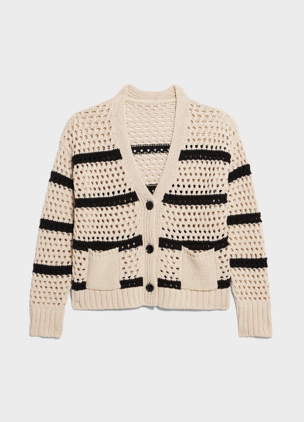 LES COPAINSCardigan tricot misto cotone a righe Outlet