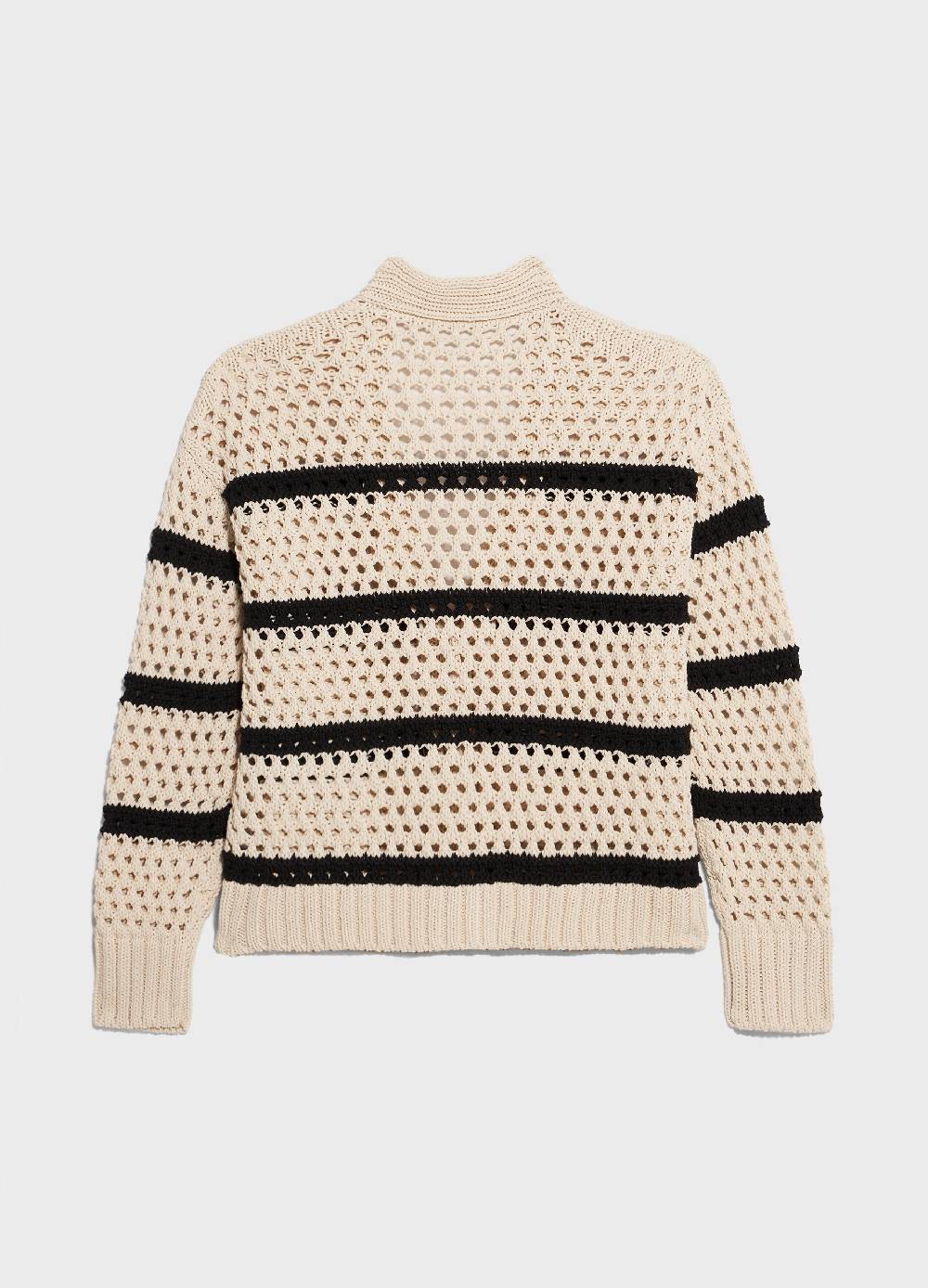 LES COPAINSCardigan tricot misto cotone a righe Outlet