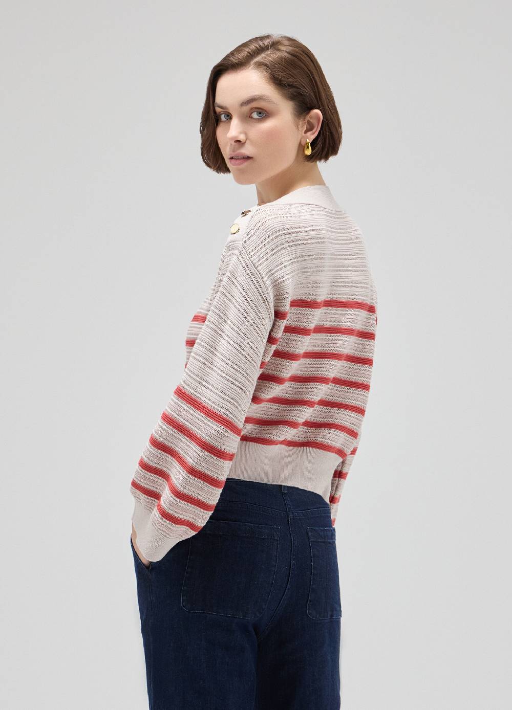 LES COPAINSMaglione tricot mix di punti In Vendita