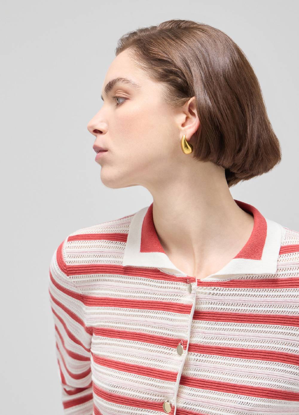 LES COPAINSCardigan tricot in cotone a righe Saldi