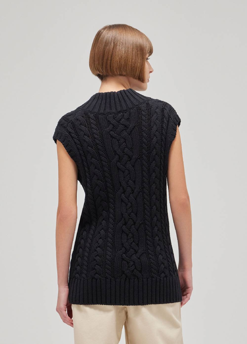 LES COPAINSGilet tricot a trecce Saldi Di Fabbrica