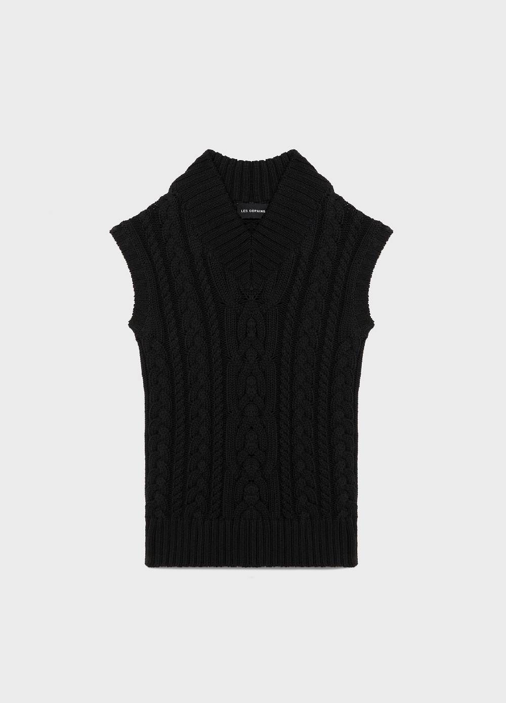 LES COPAINSGilet tricot a trecce Saldi Di Fabbrica