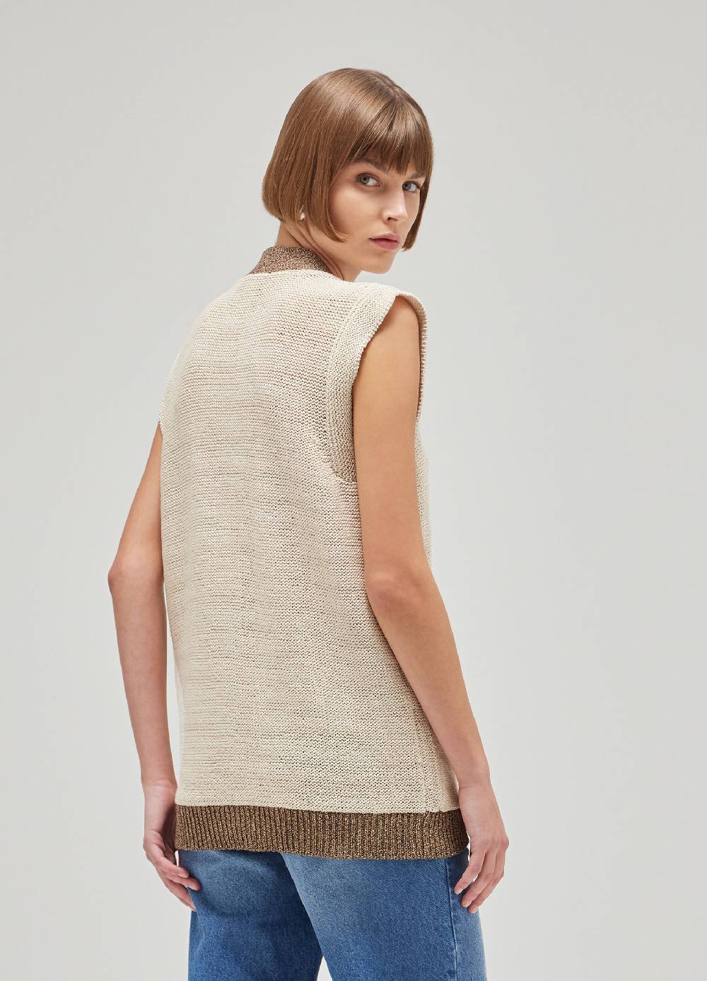 LES COPAINSGilet tricot in misto cotone Negozio
