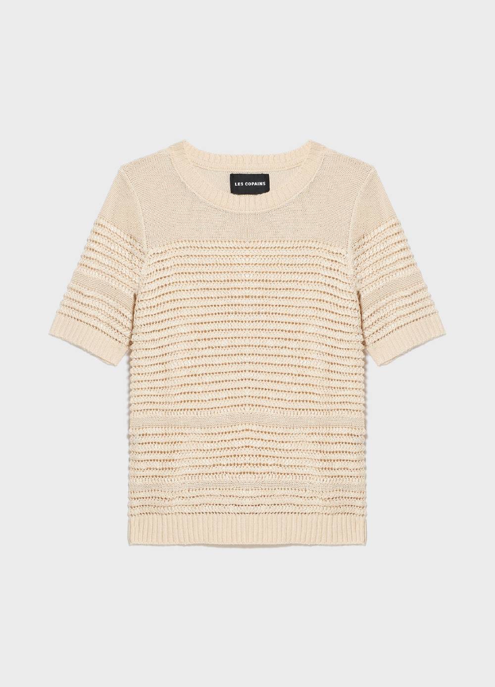 LES COPAINSMaglia tricot a maniche corte traforata In Saldo