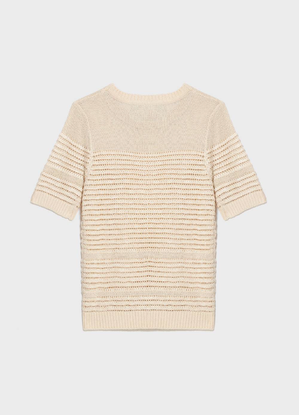 LES COPAINSMaglia tricot a maniche corte traforata In Saldo