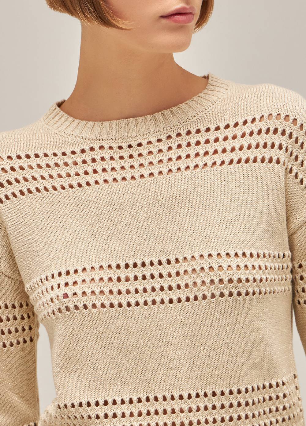 LES COPAINSMaglione tricot in seta e cotone In Vendita