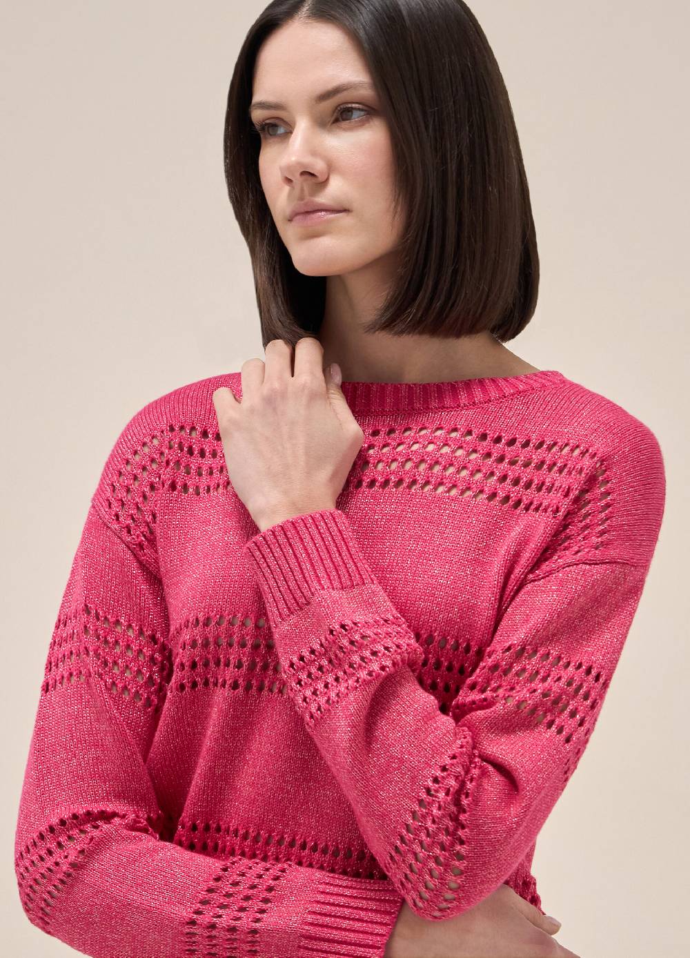 LES COPAINSMaglione tricot in seta e cotone 2025